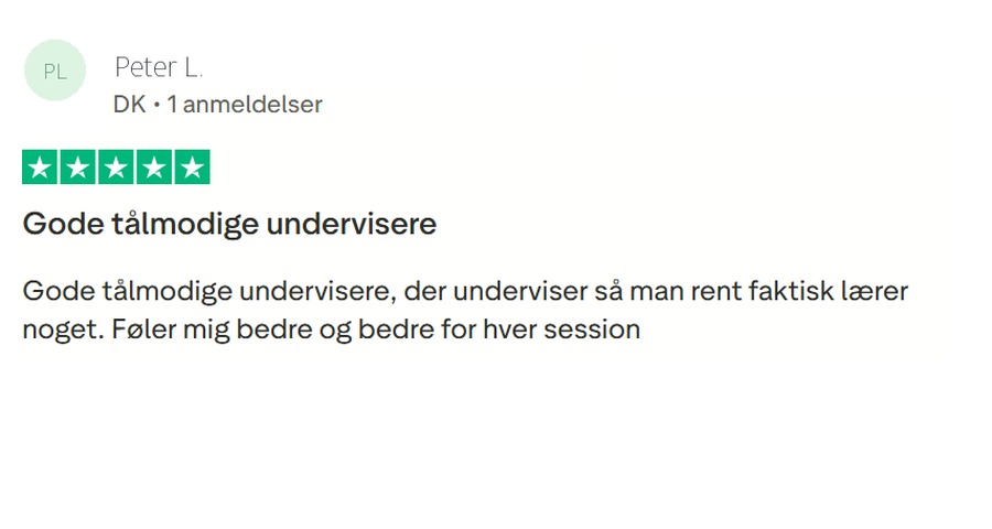 Trustpilot-anmeldelse af Kalaame fra Peter L.